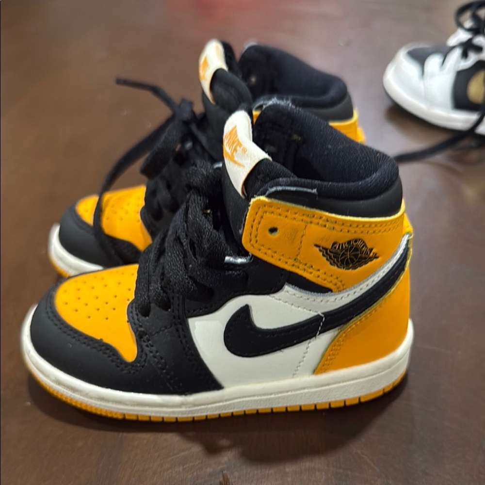 Nike Black and Orange High-Top Sneakers